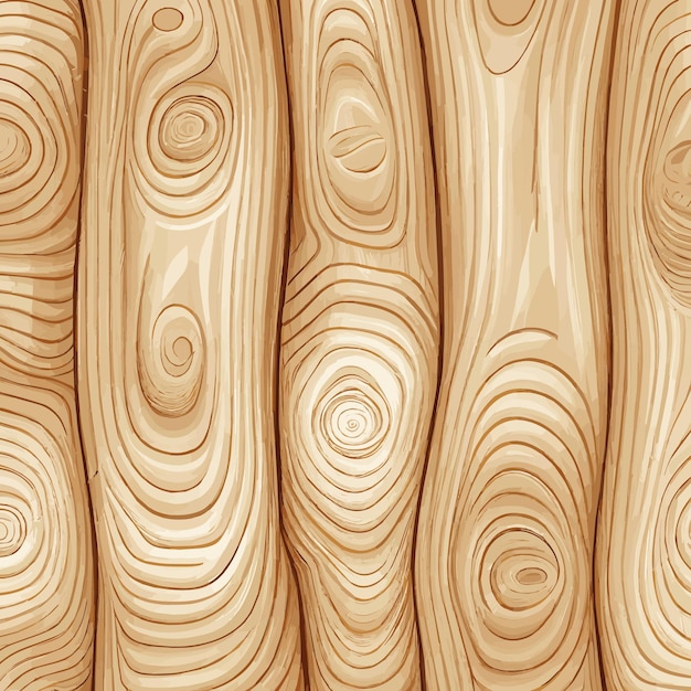 Light wood texture with knots plank background Vector