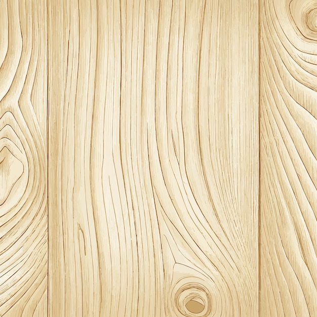 Light wood texture with knots plank background Vector