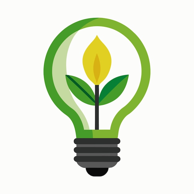 Lightbulb with beautiful leaf icon logo set vector