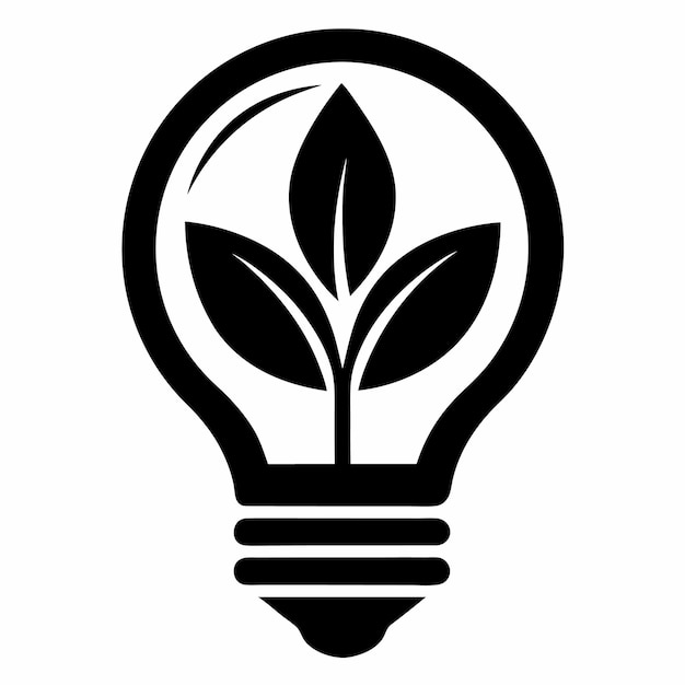 Vector lightbulb with leaf icon logo set vector design