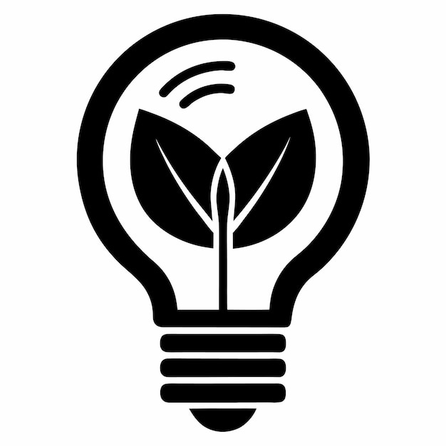 Lightbulb with leaf icon logo set vector design