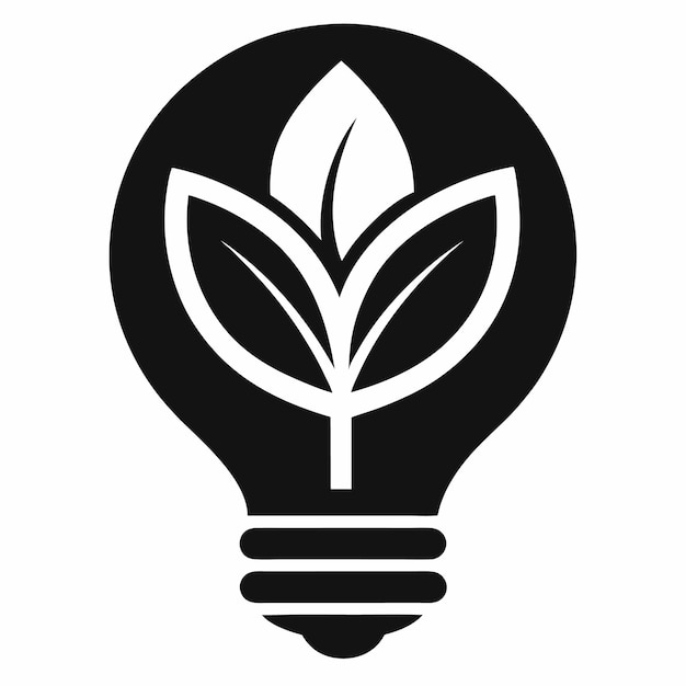 Vector lightbulb with leaf icon logo set vector design