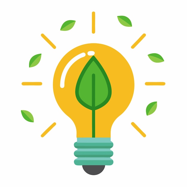 Lightbulb with leaf icon vector logo set