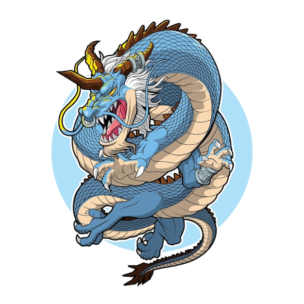 lightening dragon vector illustration design