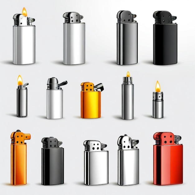 Vector lighter vector set white background isolated a high qual