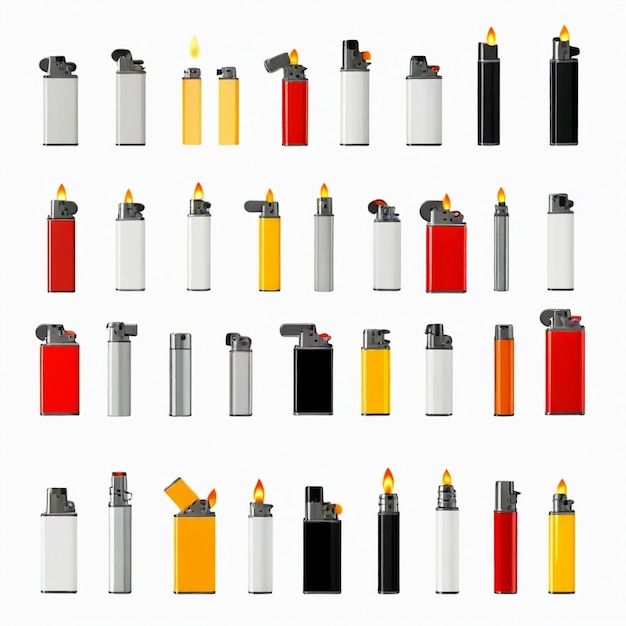 Vector lighter vector set white background isolated a high qualit