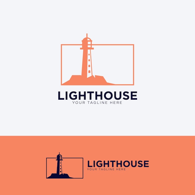 lighthouse in the capture of frame logo design