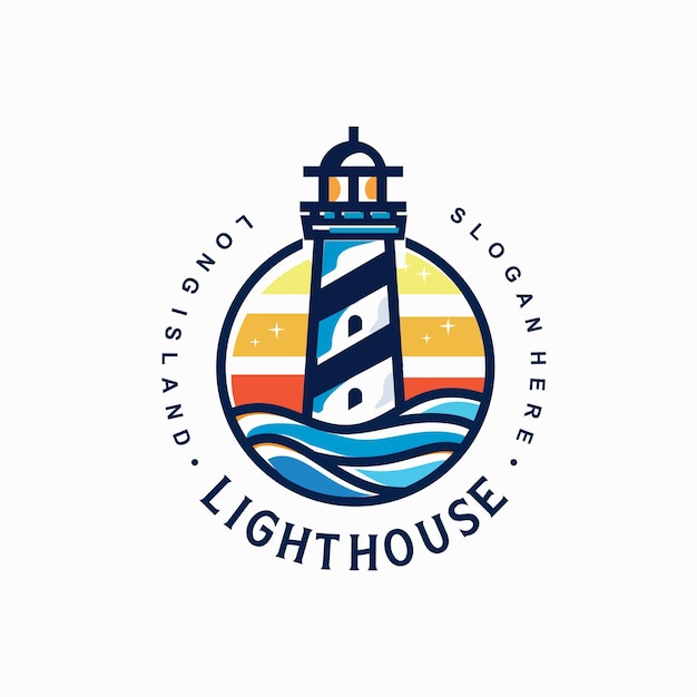 Lighthouse logo design template illustration