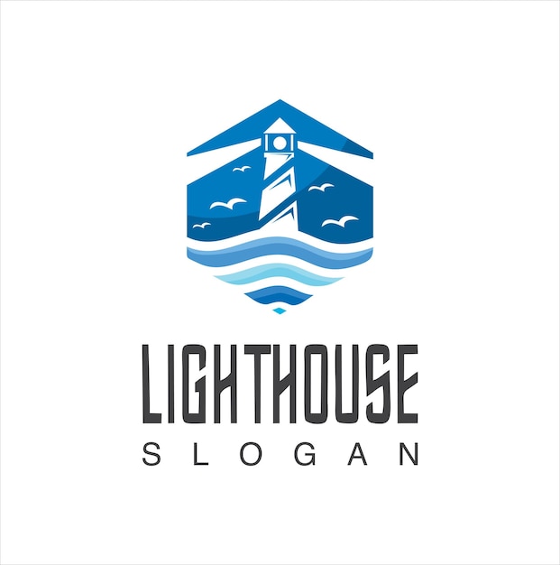 Lighthouse logo design template illustration