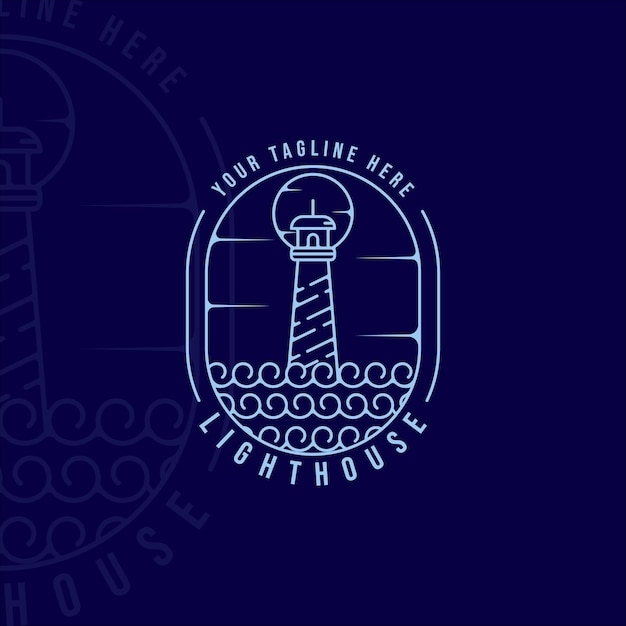 Lighthouse logo line art simple minimalist vector illustration template icon graphic design