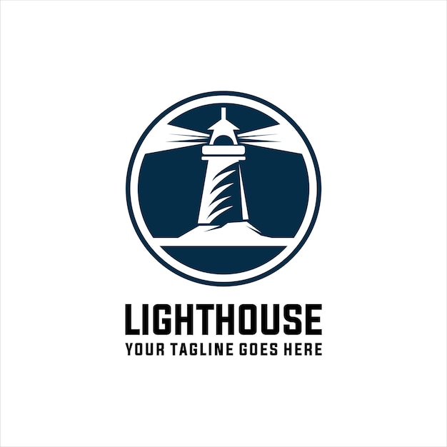 Lighthouse logo template Building of lighthouse logo vector