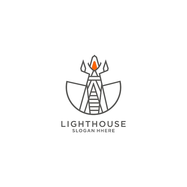 Lighthouse logo template design. Vector illustration.