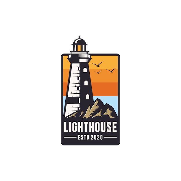 Lighthouse logo  template illustration