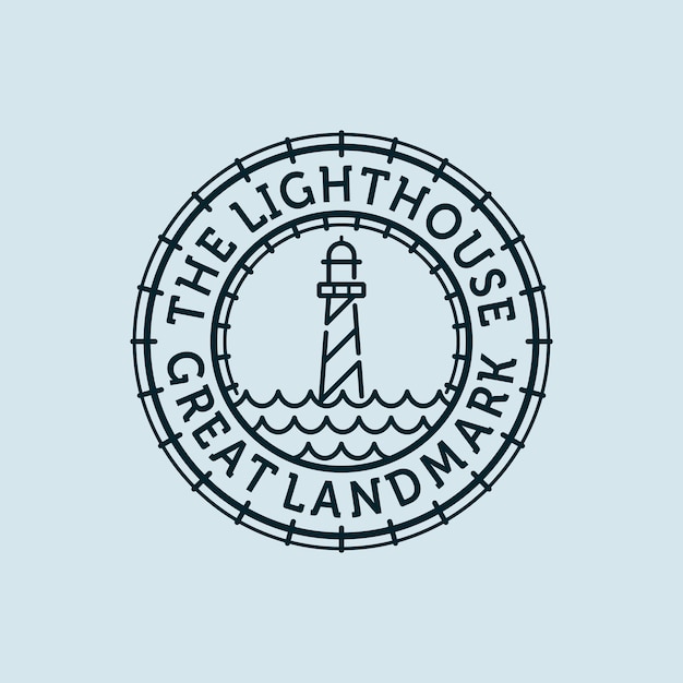 Lighthouse Vector Illustration Logo Design Lighthouse or Beacon Premium Logo Design Ocean Beacon and Lighthouse Logo Concept Inspiration Modern and Minimalist Nautical Logo Concept