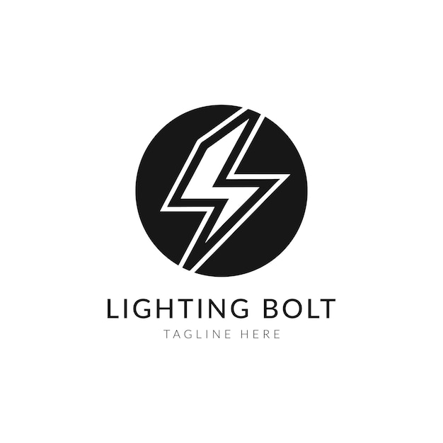 Lighting bolt iconic logo design