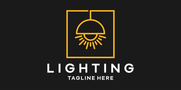 Lighting logo design vector icon illustration