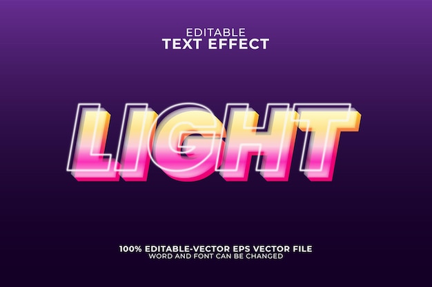 Lighting text effect illustration