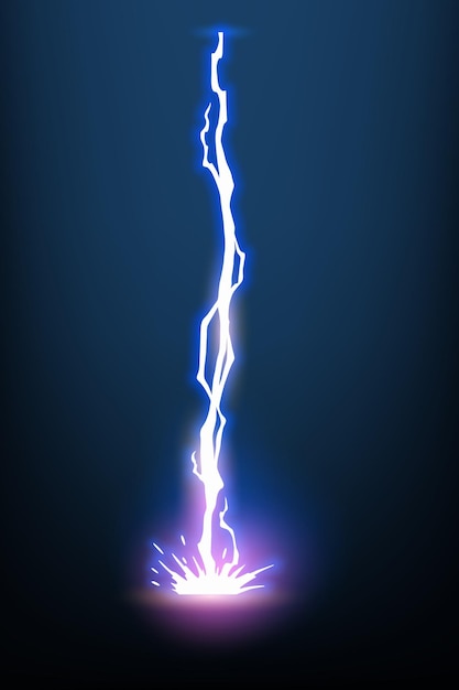 Vector lightning animation with sparks electricity thunderbolt danger light electric powerful thunder bright energy effect vector illustration