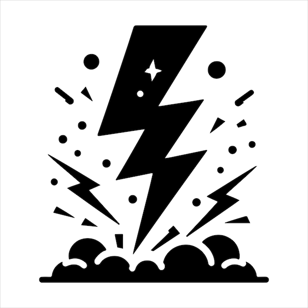 Lightning Bolt Arrows Set vector silhouette illustration