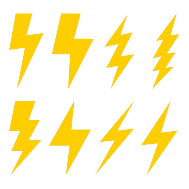 Lightning Bolt Flash Elictric Lightning Icon Set