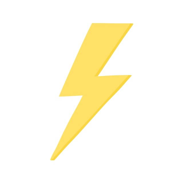 Lightning bolt icon in flat style Vector illustration for web design isolated on white background