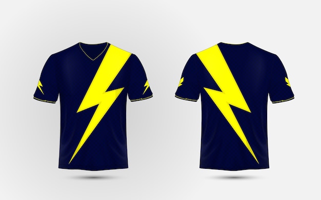 Lightning and electric power concept sport shirt design.