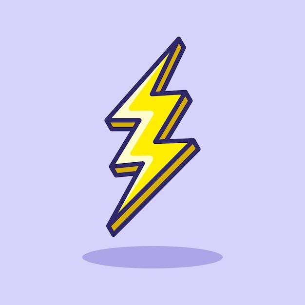 Lightning icon cartoon illustration