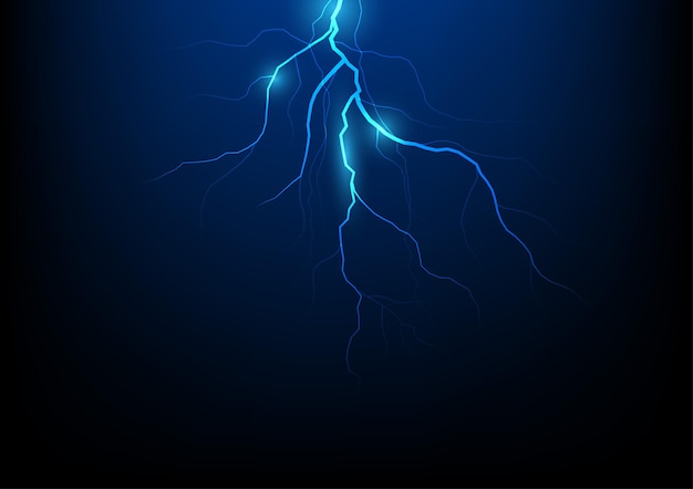 Vector lightning lightning thunderstorm electric flash vector illustration sky dangerous light effect