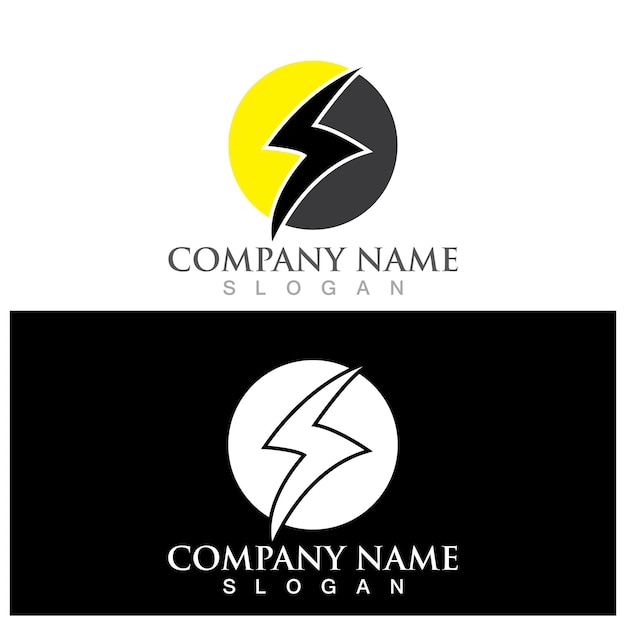 Lightning logo and vector template