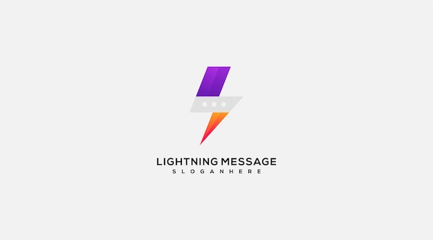 Lightning message vector logo design illustration