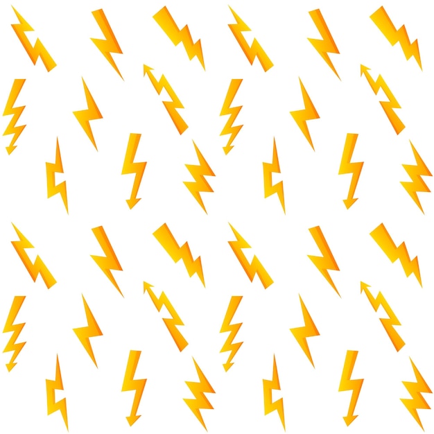 Lightning pattern Seamless print of fast charge and energy symbols Vector flash texture