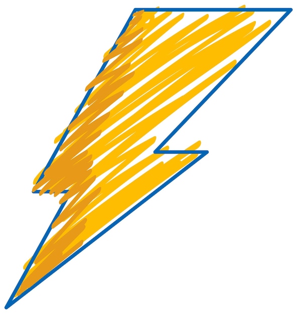 Lightning in pencil colour sketch simple style