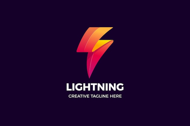 Lightning Power Energy Gradient Logo Template