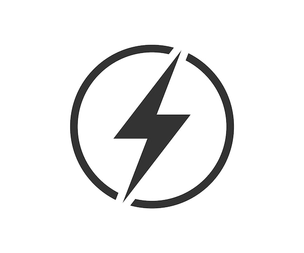 Lightning power icon in circle Electricity vector symbol