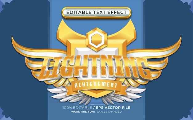 Lightning Winged Emblem with Editable Text Effects