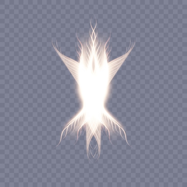 A lightning with a white light on a transparent background