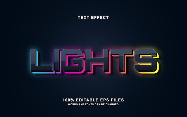 Lights 3d text style effect