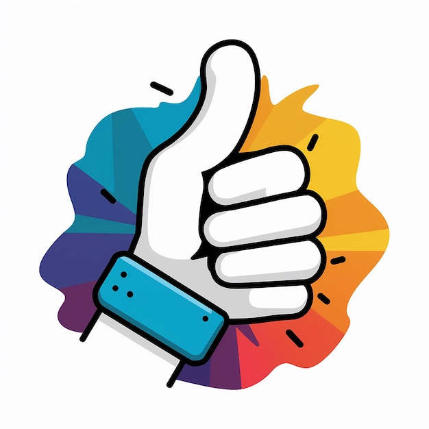 Like Button Style Thumbs Up Vector Illustration