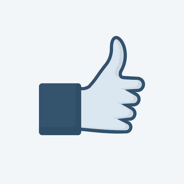 Vector like icon blue color thumb up symbol vector illustration flat design style