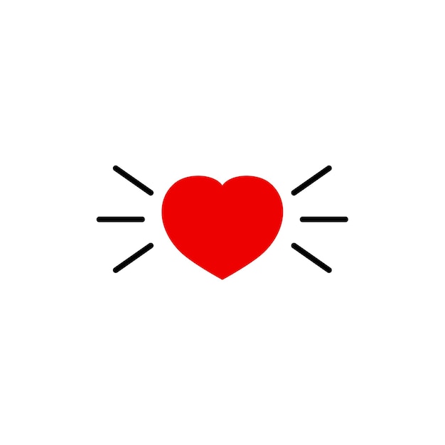 Like icon on a white vector red heart