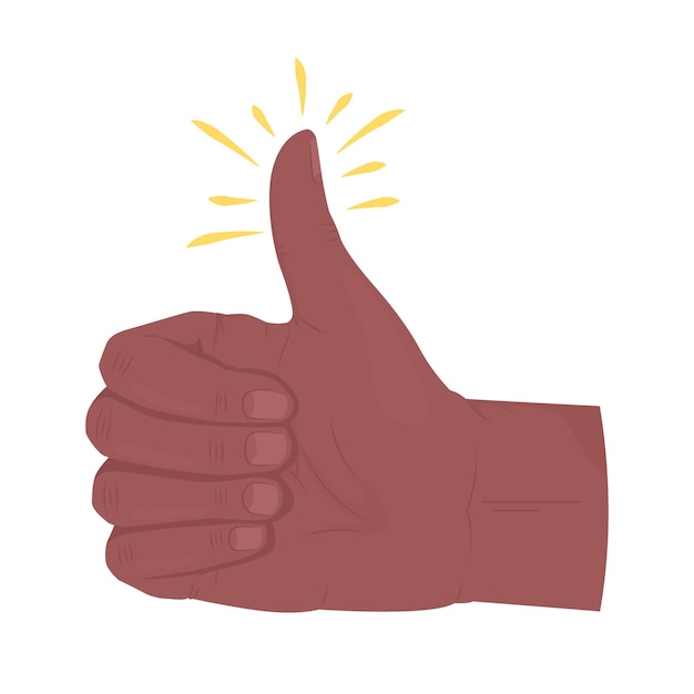 Like semi flat color vector hand gesture