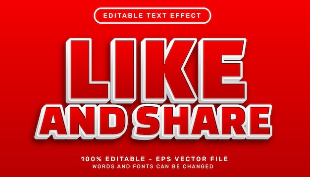 like and share 3d text effect and editable text effect