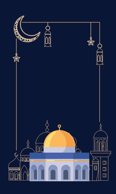 Lilac mosque with moon frame