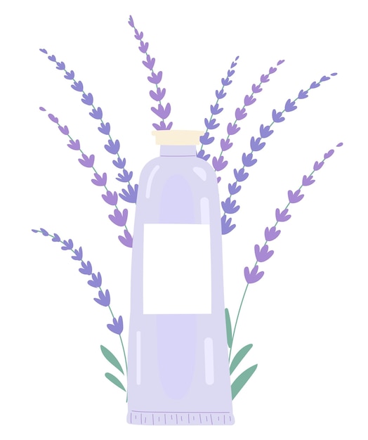 Lilac tube with lavender skin care product