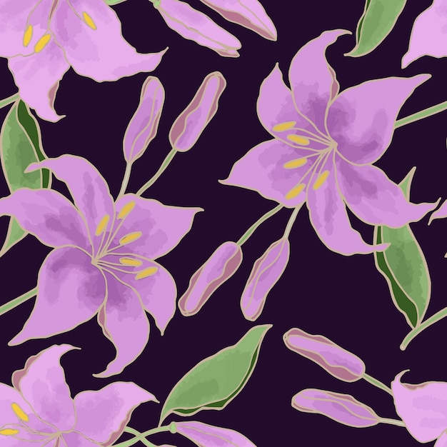 Lilly flower head for designseamless pattern for textile or background