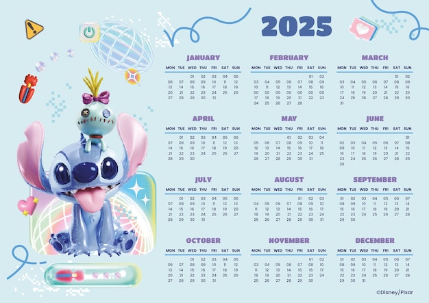 Lilo Stitch Anual Calendar