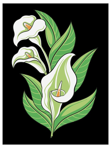 lily flower vector design for ornament or element, editable color