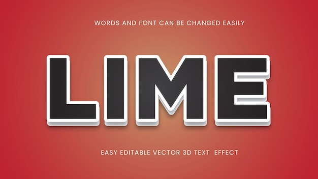 Lime 3d editable text style design 