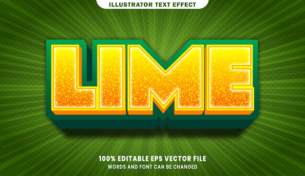 Lime 3d editable text style effect