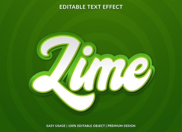 lime editable text effect template use for business logo and brand